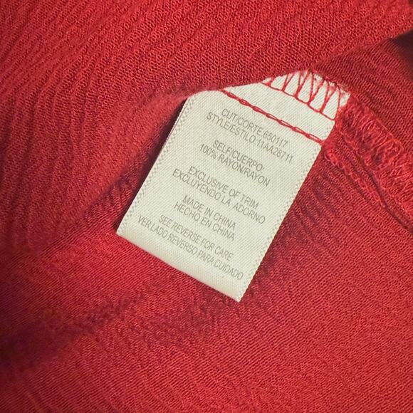 SOULMATES Off the Shoulder Flowy Ruffled Red Blouse, Size: M - Picture 3 of 7